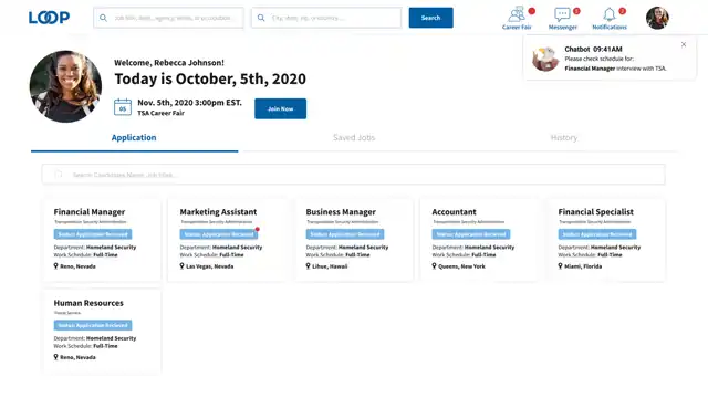 LOOP - candidate portal — high fidelity, slide 6 of 9