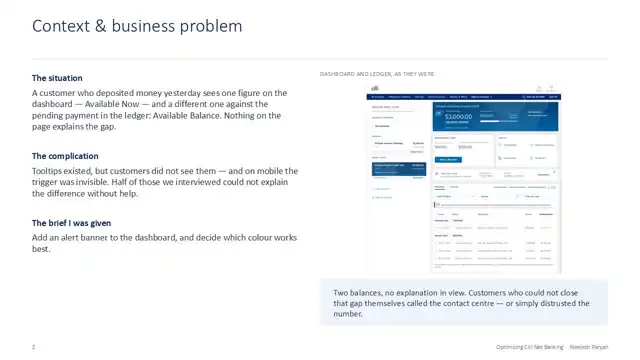 Citi design - Case study 2 — service domain, slide 2 of 22
