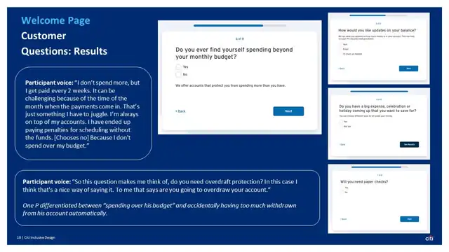 Citi strategy - Inclusive design prototype, slide 18 of 25