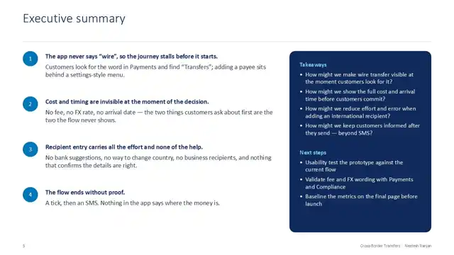 Citi design - Case study 1 — payments domain, slide 5 of 21