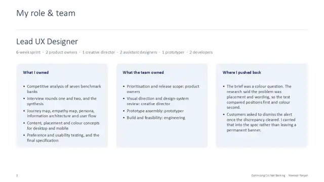 Citi design - Case study 2 — service domain, slide 3 of 22