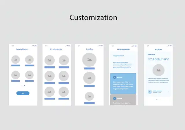 Minerva - Low fidelity prototypes, slide 2 of 5