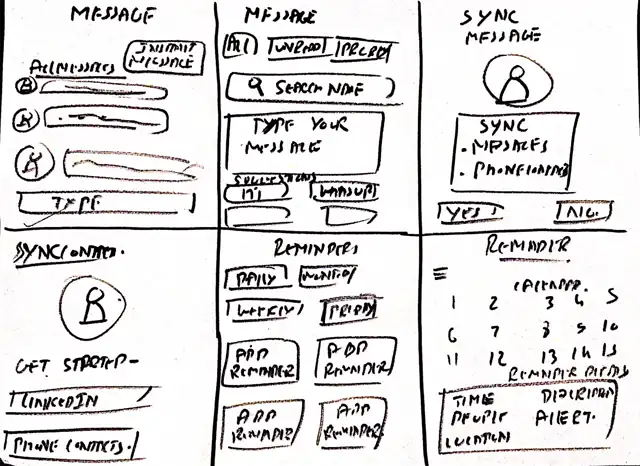 Intouch - Paper prototypes, slide 2 of 3