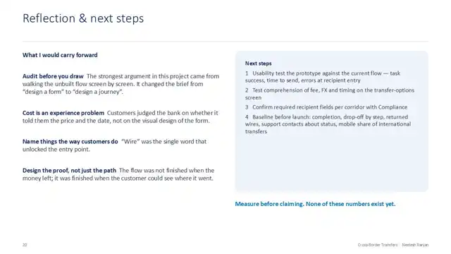 Citi design - Case study 1 — payments domain, slide 20 of 21