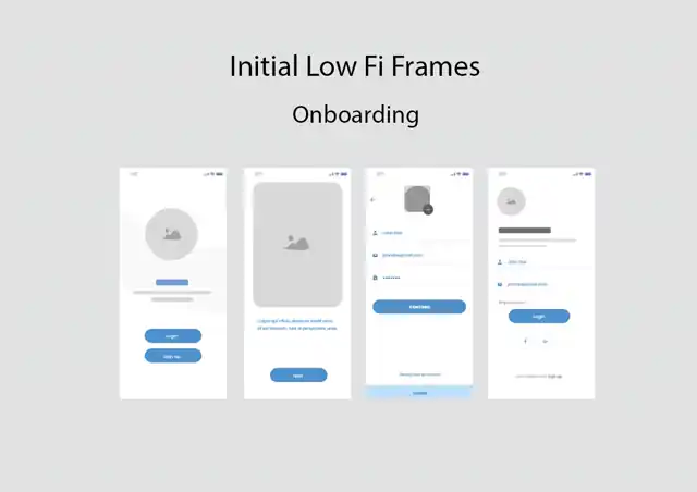 Minerva - Low fidelity prototypes, slide 1 of 5