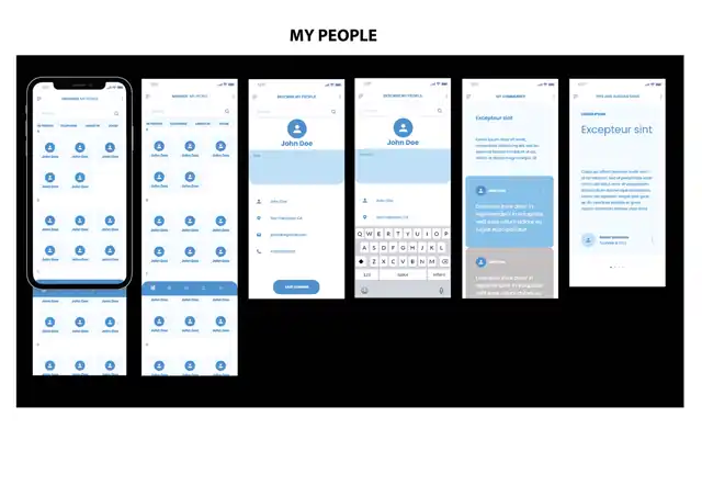 Intouch - Low fidelity wireframes, slide 2 of 4