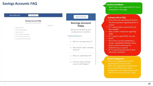 Citi research - User testing findings, slide 19 of 24