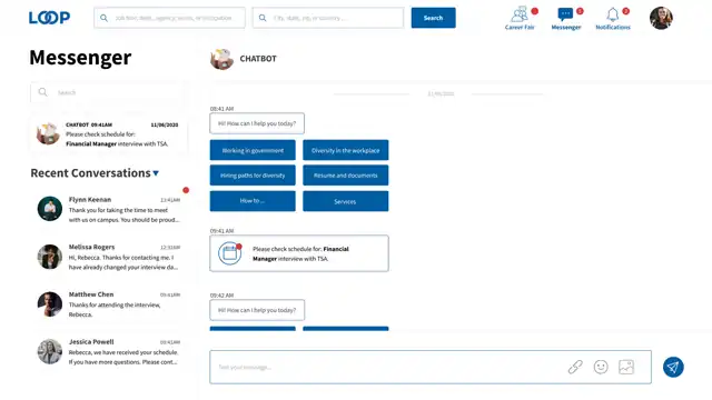 LOOP - candidate portal — high fidelity, slide 8 of 9