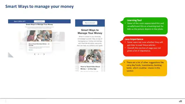 Citi research - User testing findings, slide 20 of 24