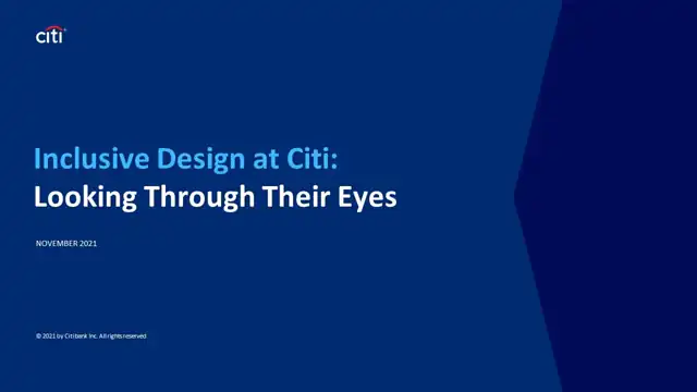 Citi strategy - Inclusive design prototype, slide 1 of 25