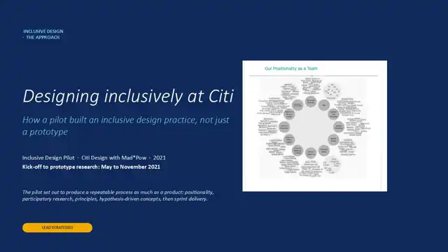 Citi strategy - Case study 2 — inclusive design, slide 1 of 17
