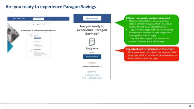 Citi research - User testing findings, slide 21 of 24