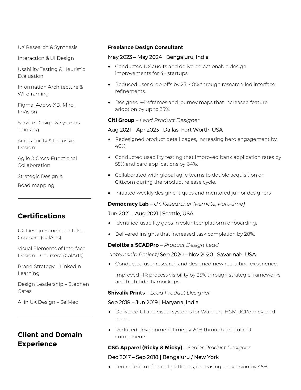 Resume, page 2 of 3